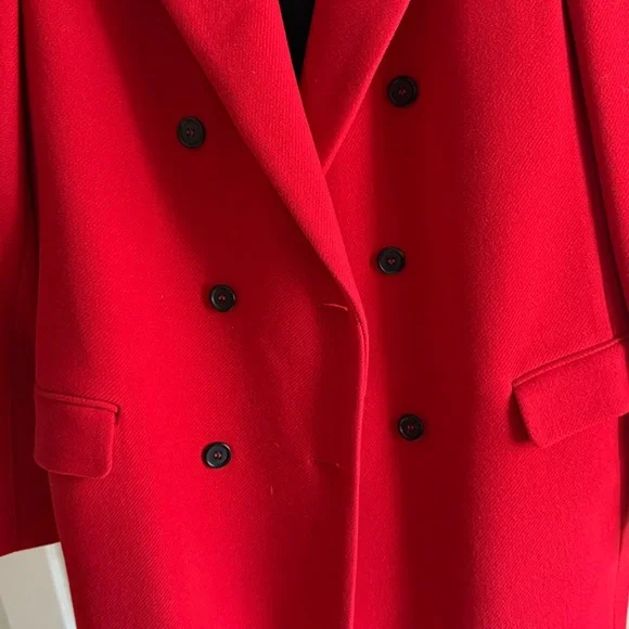 Zara Women's Vibrant Red Coat - Picture 3 of 6